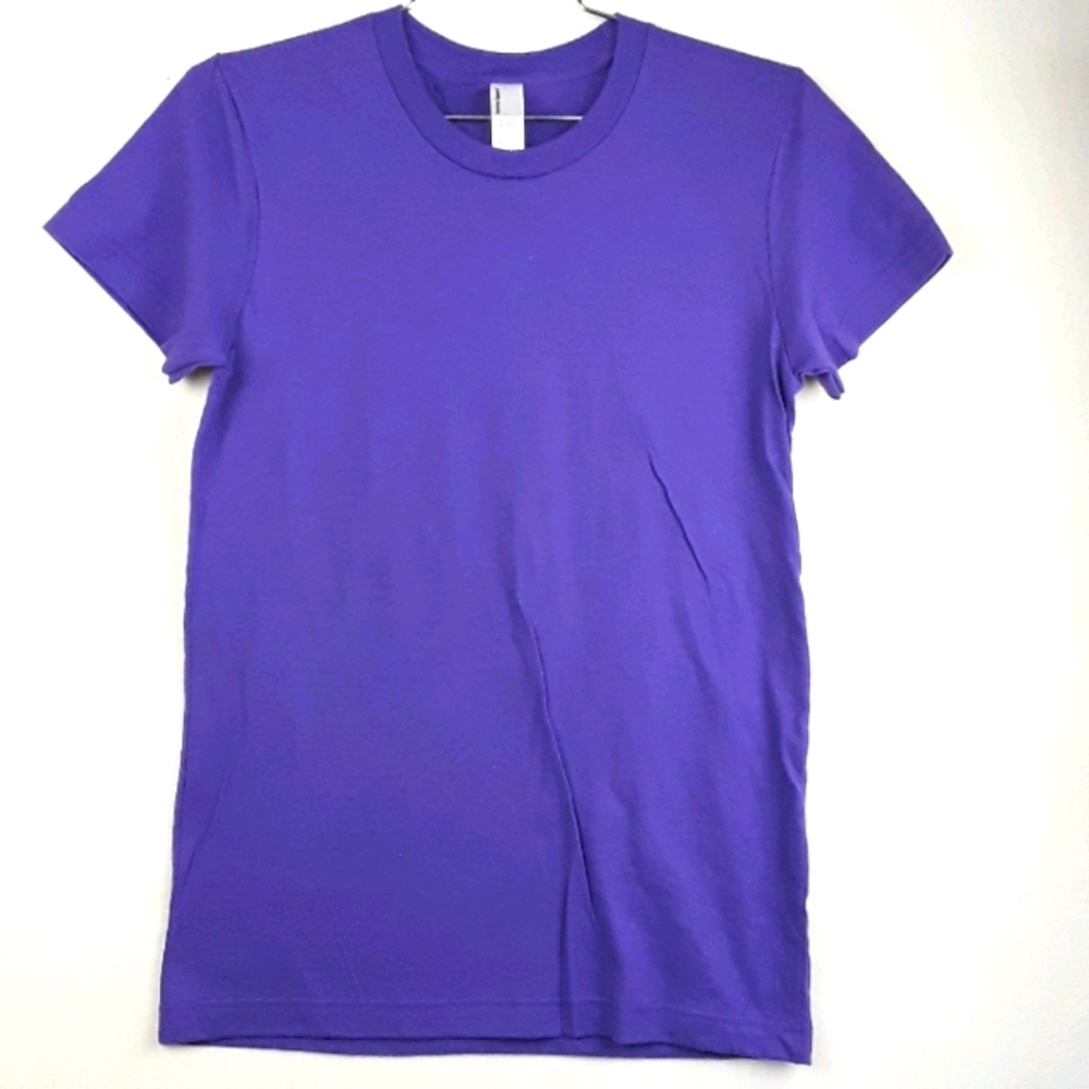 New American Apparel Purple Crew Neck Cotton Tee M